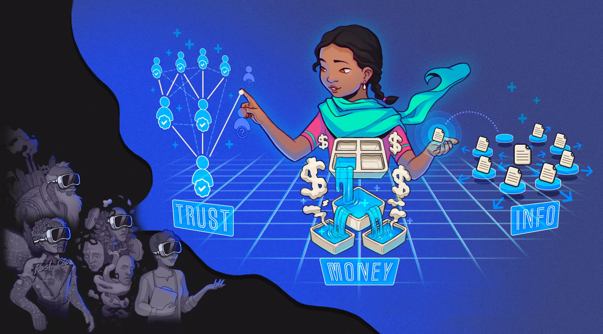 Illustration of Navi exploring positive-sum resources